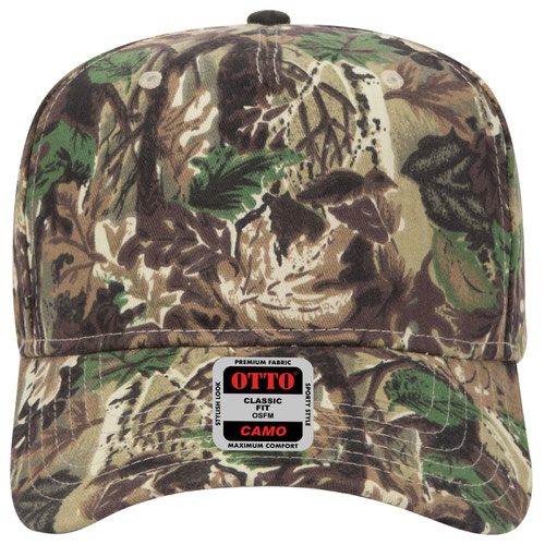 120-838 | OTTO CAP Camouflage 5 Panel Mid Profile Style Cap | Embroidered