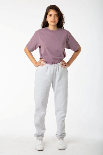 HF04gd | LA Apparel Heavy Fleece Sweatpants | Embroidered