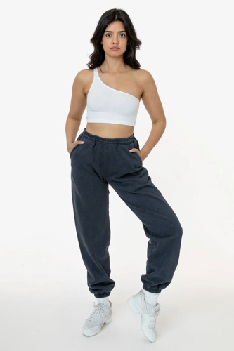 HF04gd | LA Apparel Heavy Fleece Sweatpants | Embroidered