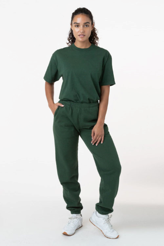 HF04gd | LA Apparel Heavy Fleece Sweatpants | Embroidered
