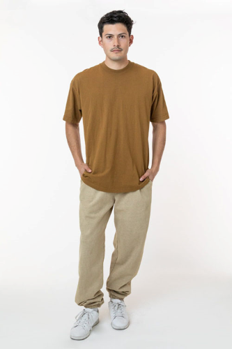 HF04gd | LA Apparel Heavy Fleece Sweatpants | Embroidered