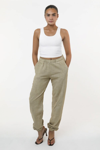 HF04gd | LA Apparel Heavy Fleece Sweatpants | Embroidered